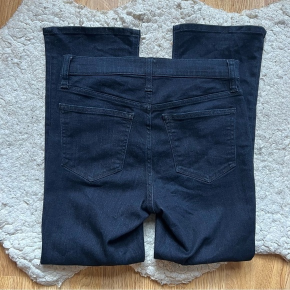 J. Crew Outlet:  Dark Denim Button Up High Rise Crop Flair Jeans Size 25 - Picture 4 of 13